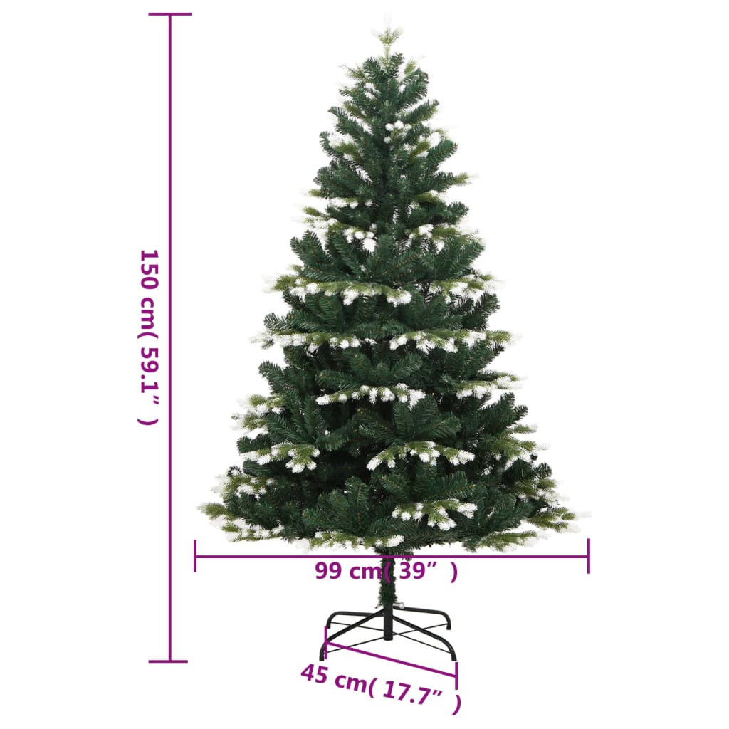 Künstlicher Weihnachtsbaum Klappbar Beschneit 150 cm - Pazzar.ch