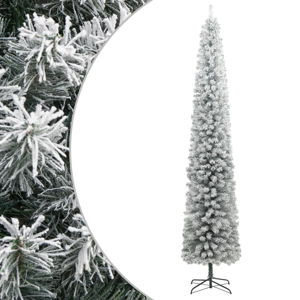 Weihnachtsbaum Schlank mit Ständer Beschneit 270 cm PVC - Pazzar.ch