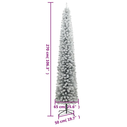 Weihnachtsbaum Schlank mit Ständer Beschneit 270 cm PVC - Pazzar.ch