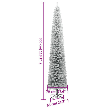 Weihnachtsbaum Schlank mit Ständer Beschneit 300 cm PVC - Pazzar.ch