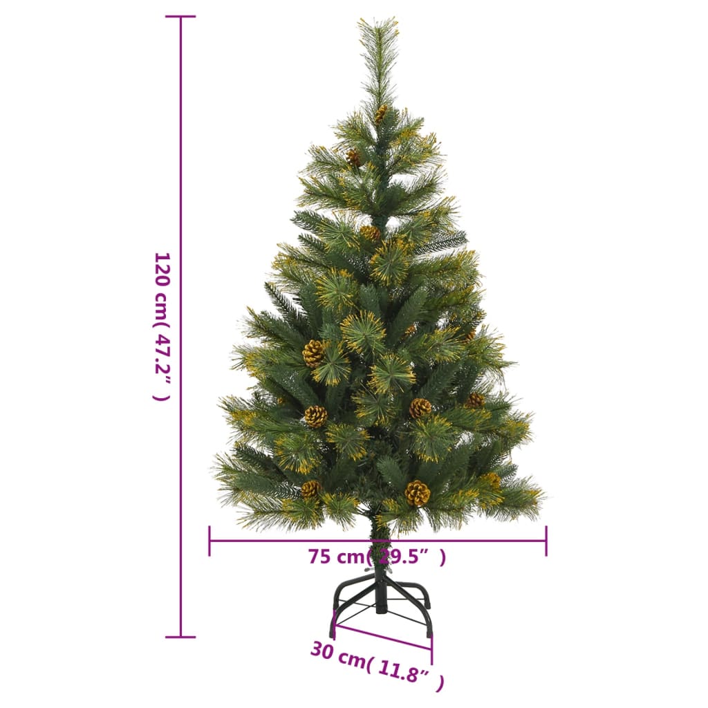 Künstlicher Weihnachtsbaum Klappbar mit Zapfen 120 cm - Pazzar.ch