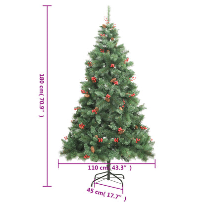 Künstlicher Weihnachtsbaum Klappbar mit Zapfen & Beeren 180 cm - Pazzar.ch