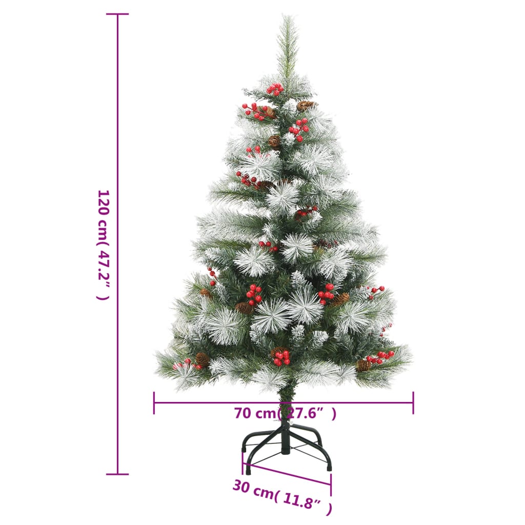 Künstlicher Weihnachtsbaum Klappbar mit Zapfen & Beeren 120 cm - Pazzar.ch