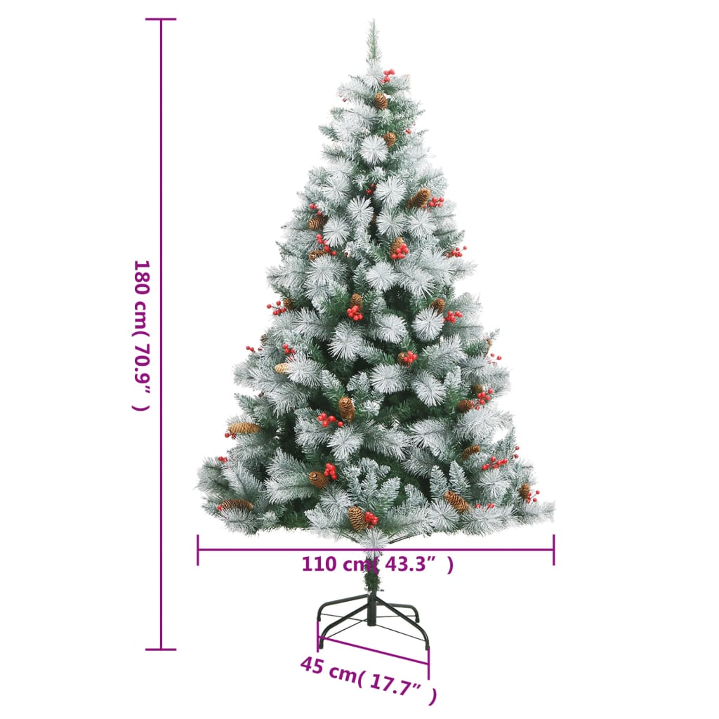 Künstlicher Weihnachtsbaum Klappbar mit Zapfen & Beeren 180 cm - Pazzar.ch