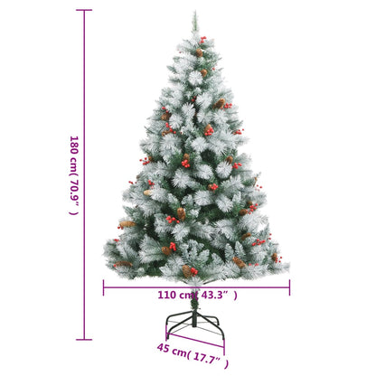 Künstlicher Weihnachtsbaum Klappbar mit Zapfen & Beeren 180 cm - Pazzar.ch