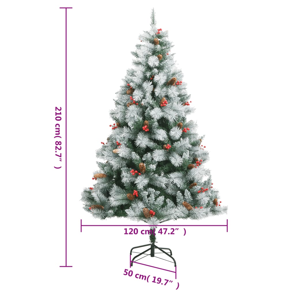 Künstlicher Weihnachtsbaum Klappbar mit Zapfen & Beeren 210 cm - Pazzar.ch