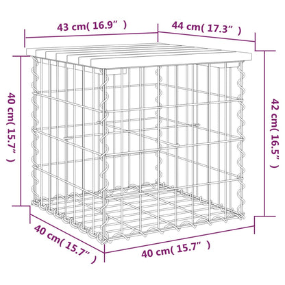 Gartenbank aus Gabionen 43x44x42 cm Massivholz Kiefer - Pazzar.ch