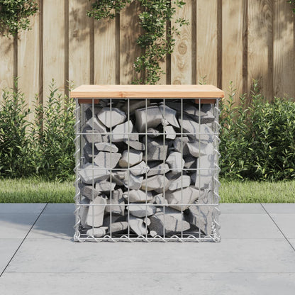 Gartenbank aus Gabionen 43x44x42 cm Massivholz Kiefer - Pazzar.ch