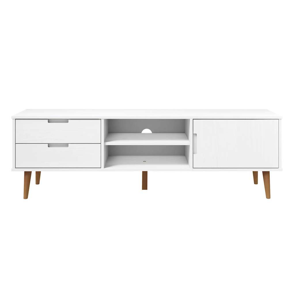 TV-Schrank MOLDE Weiß 158x40x49 cm Massivholz Kiefer