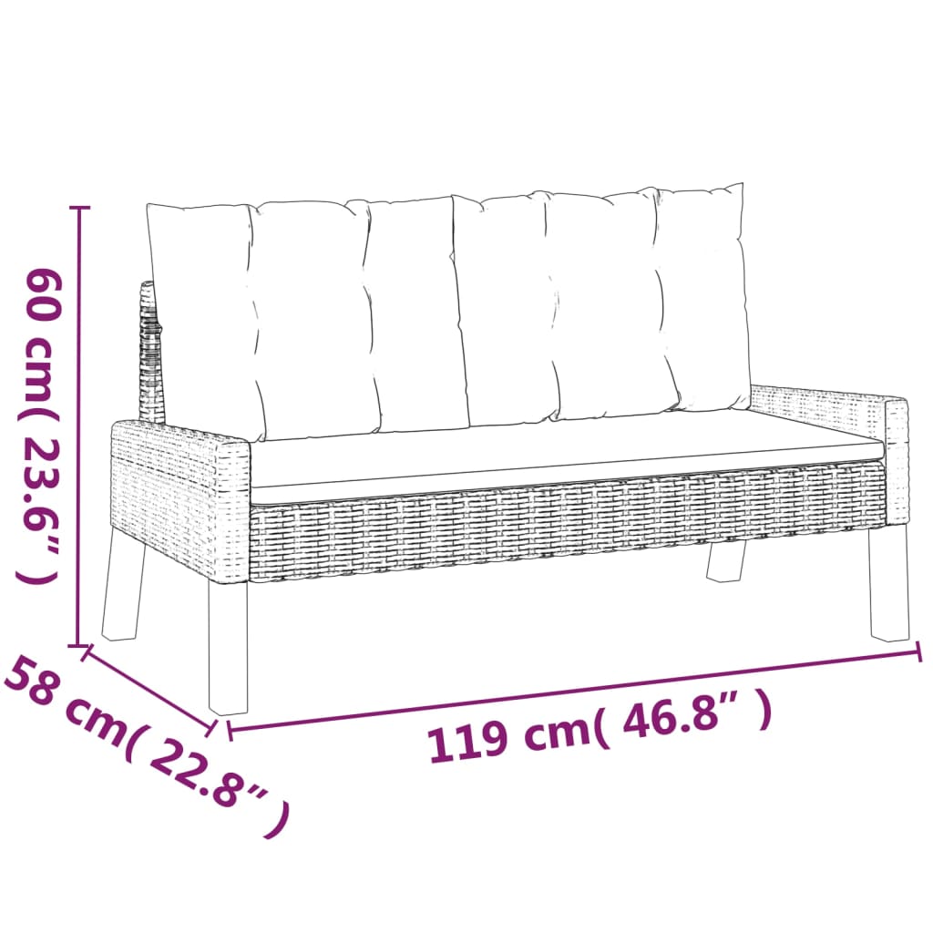 4-tlg. Garten-Lounge-Set mit Kissen Poly Rattan&Massivholz - Pazzar.ch