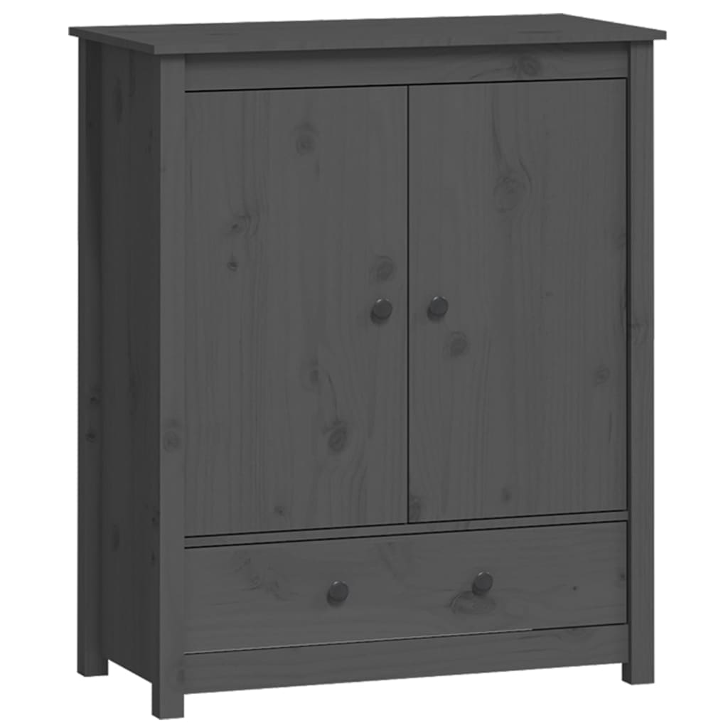 Highboard Grau 83x41,5x100 cm Massivholz Kiefer