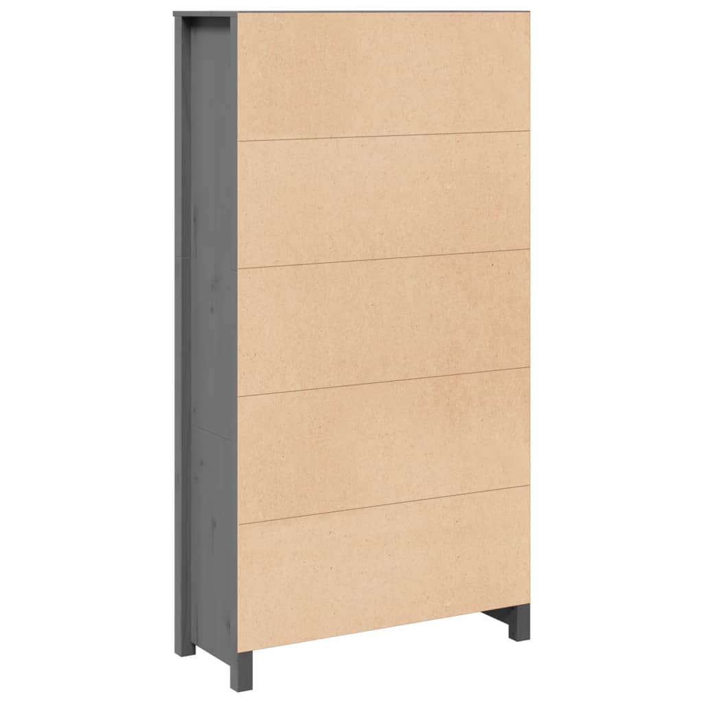 Highboard Grau 80x35x154 cm Massivholz Kiefer - Pazzar.ch