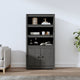 Highboard Grau 80x35x154 cm Massivholz Kiefer