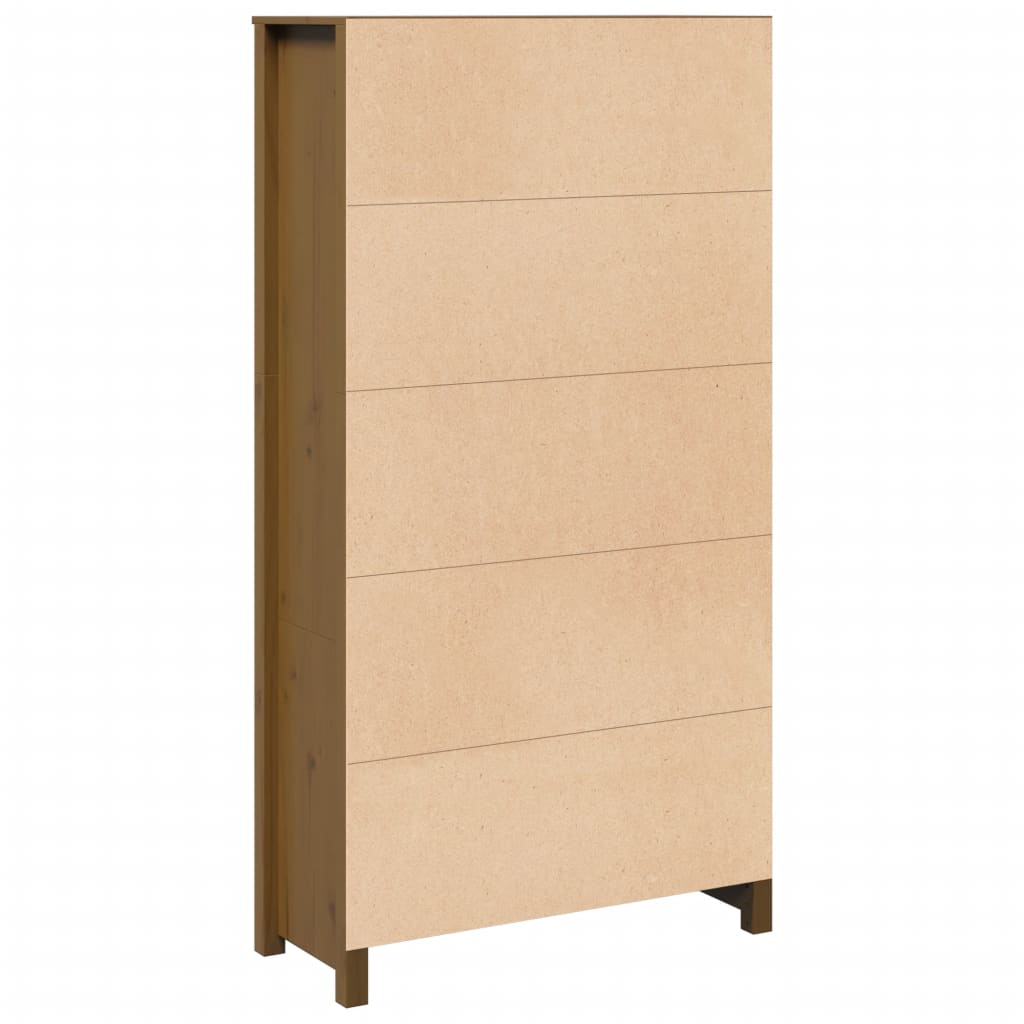 Highboard Honigbraun 80x35x154 cm Massivholz Kiefer