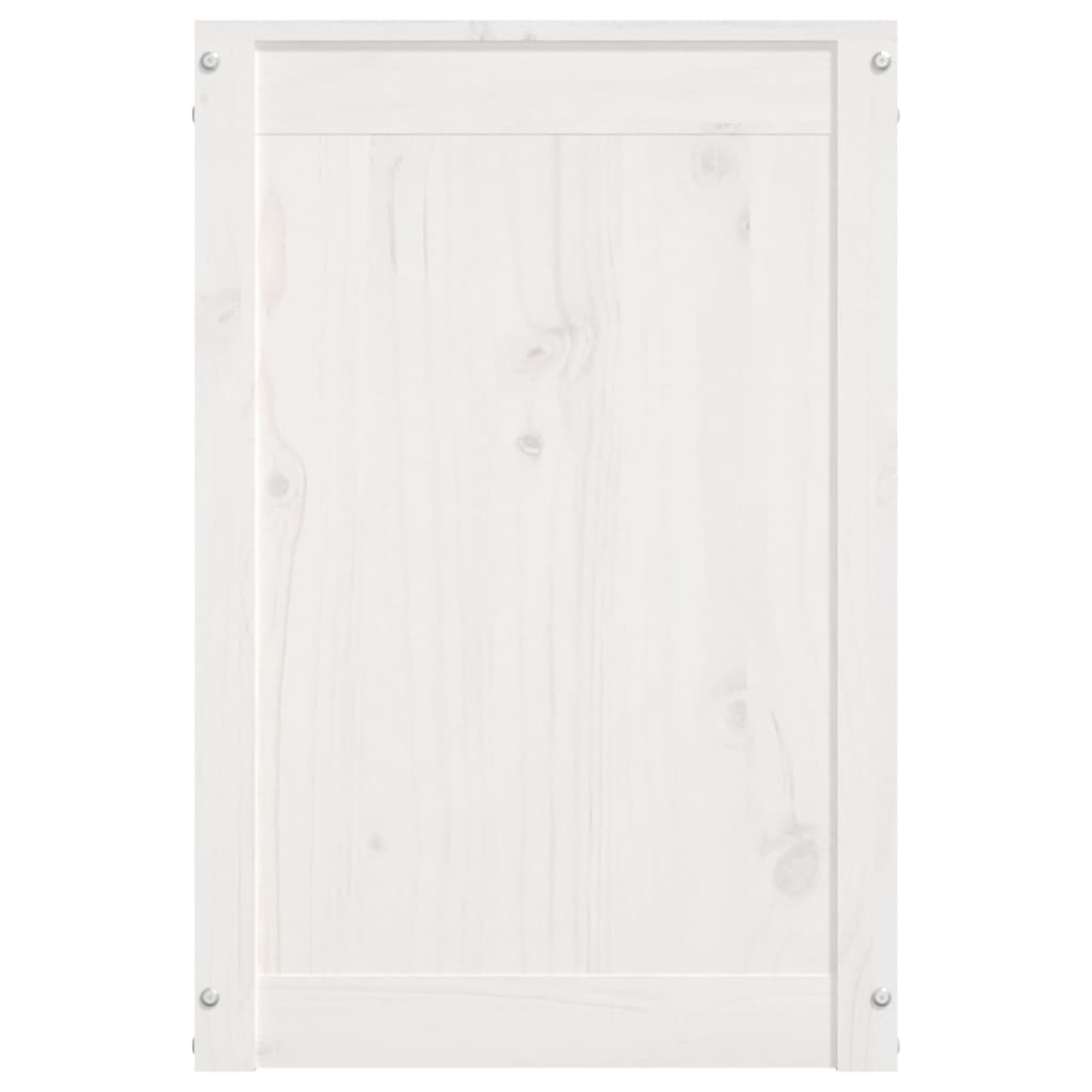 Wäschetruhe Weiß 88,5x44x66 cm Massivholz Kiefer