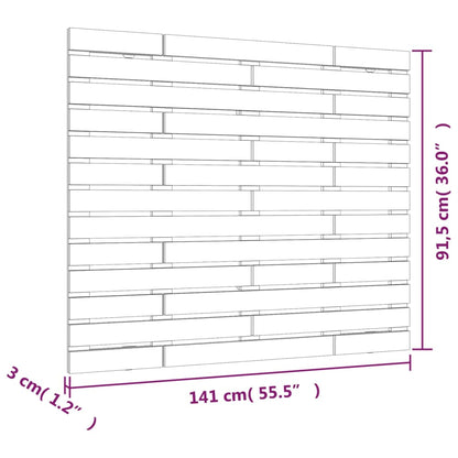 Wand-Kopfteil Grau 141x3x91,5 cm Massivholz Kiefer - Pazzar.ch