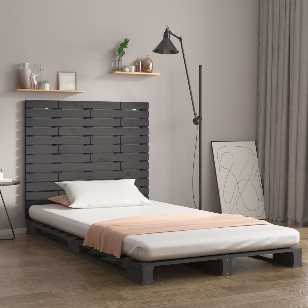 Wand-Kopfteil Grau 141x3x91,5 cm Massivholz Kiefer - Pazzar.ch