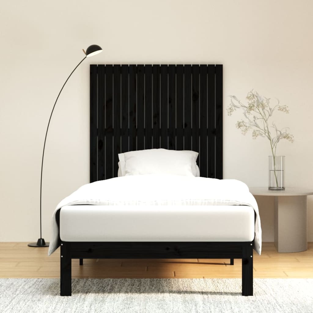 Wand-Kopfteil Schwarz 108x3x110 cm Massivholz Kiefer - Pazzar.ch