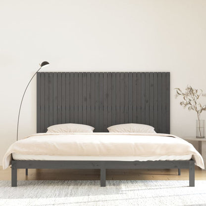 Wand-Kopfteil Grau 204x3x110 cm Massivholz Kiefer - Pazzar.ch