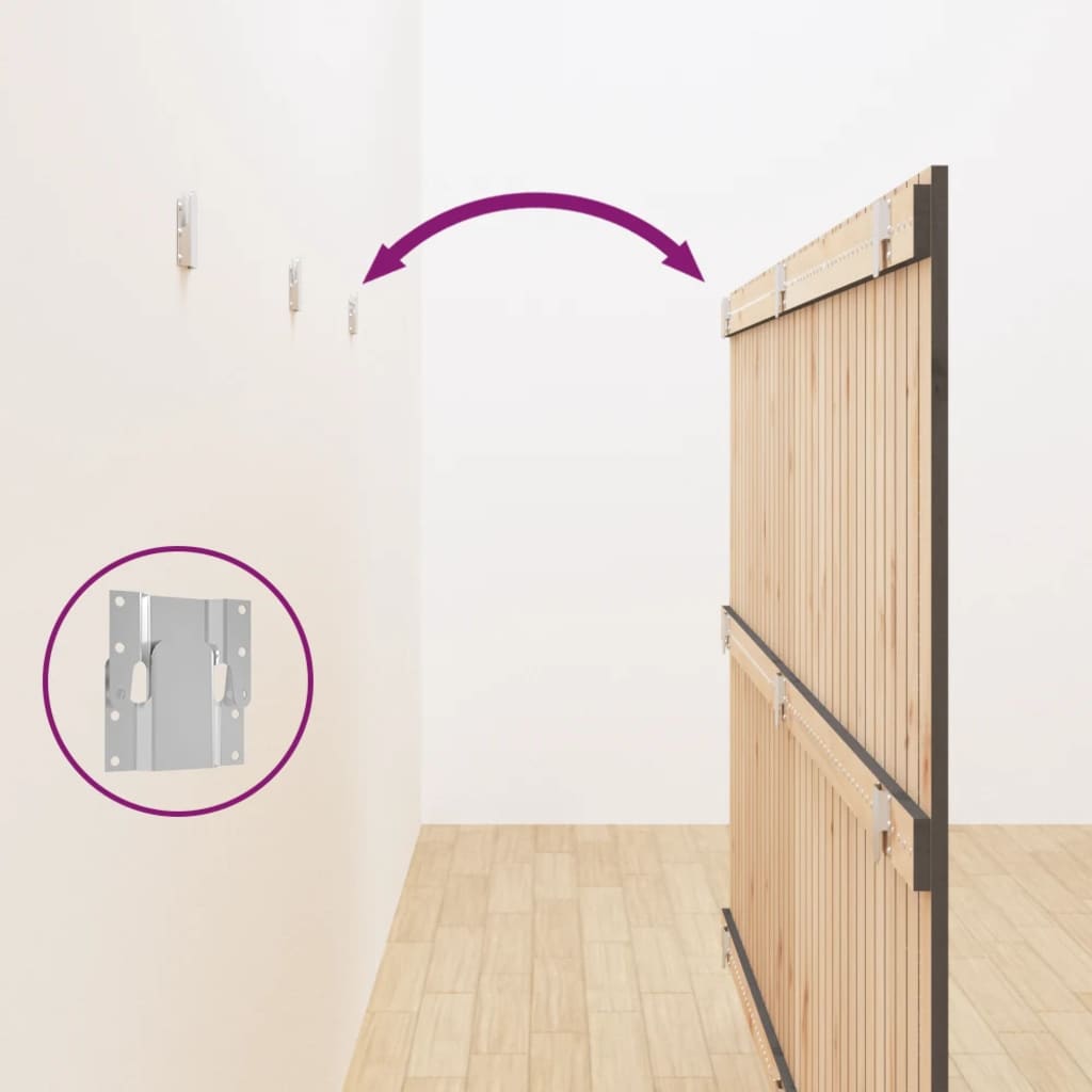 Wand-Kopfteil Grau 204x3x110 cm Massivholz Kiefer - Pazzar.ch