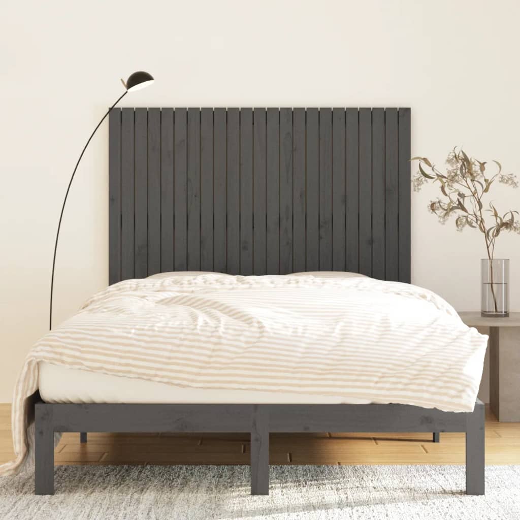 Wand-Kopfteil Grau 146,5x3x110 cm Massivholz Kiefer - Pazzar.ch