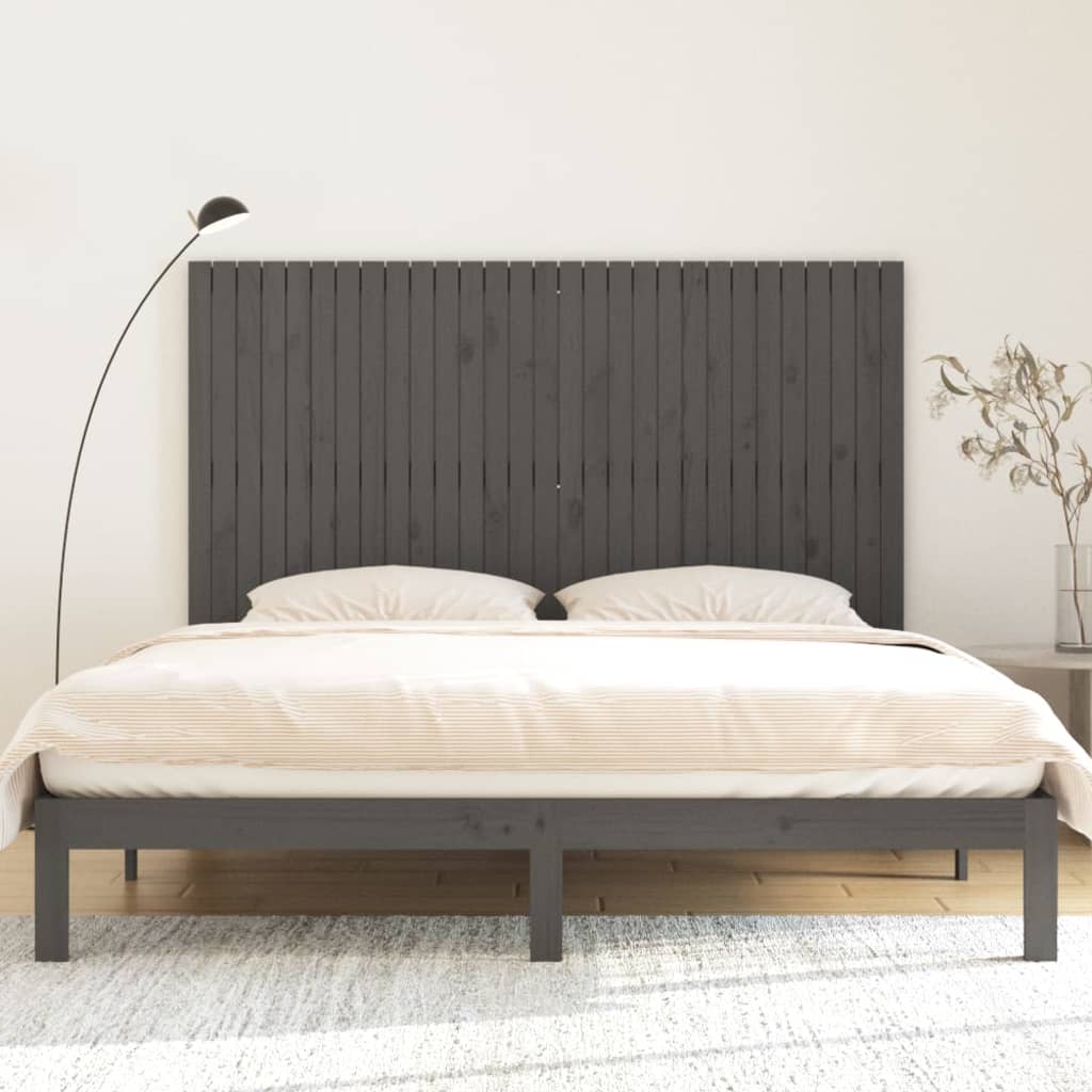Wand-Kopfteil Grau 185x3x110 cm Massivholz Kiefer - Pazzar.ch