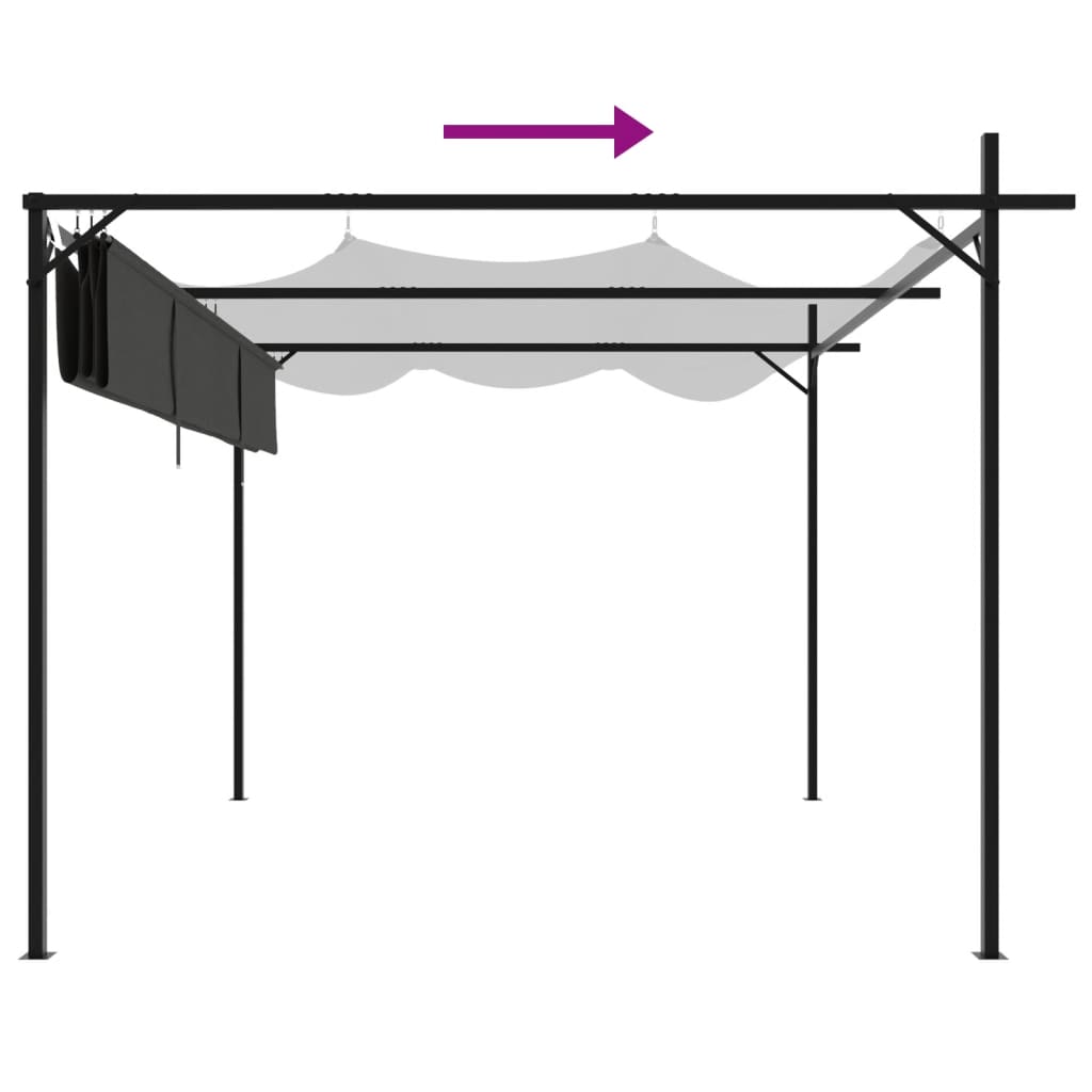 Pergola mit Schiebedach Anthrazit 295x292x230 cm - Pazzar.ch