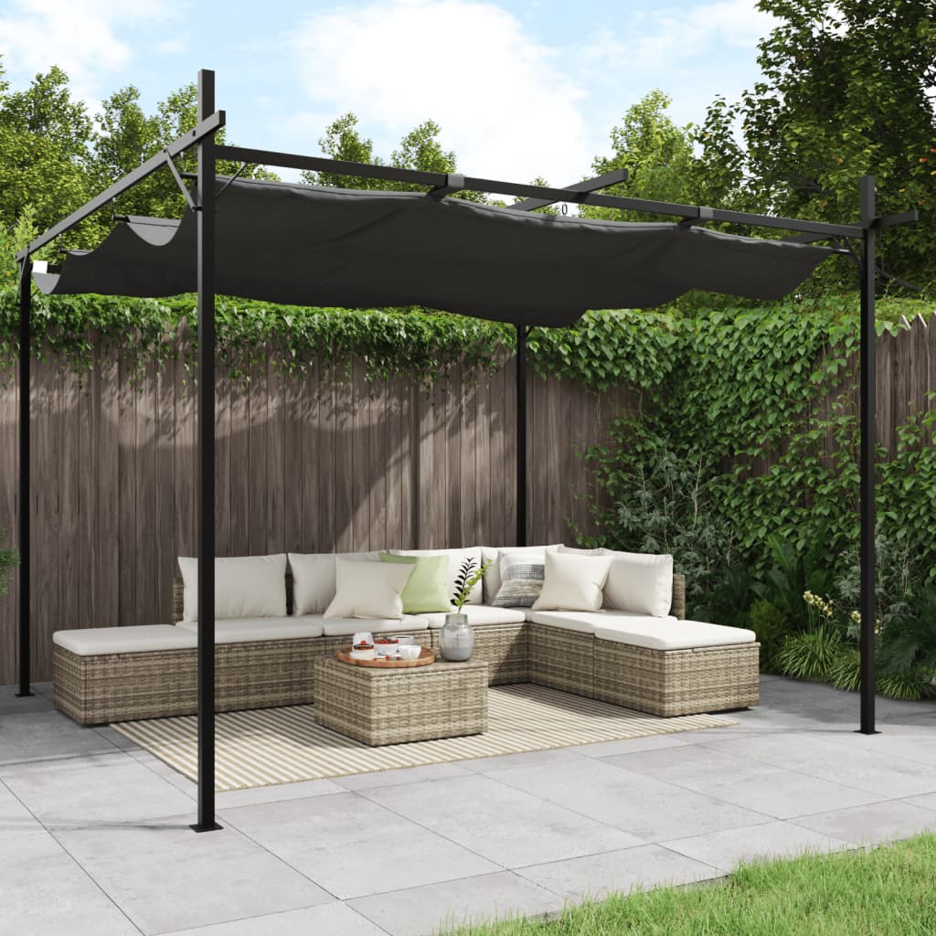 Pergola mit Schiebedach Anthrazit 295x292x230 cm - Pazzar.ch