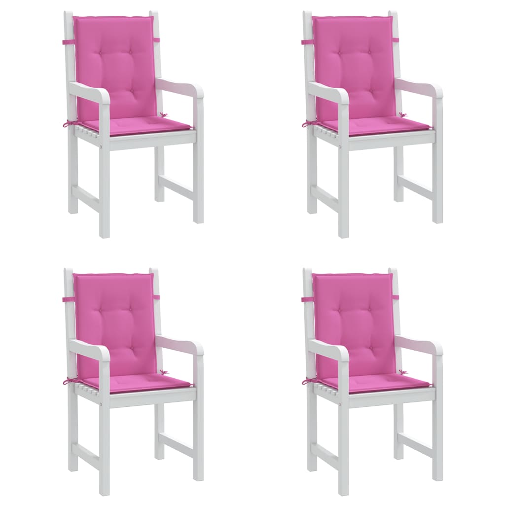 Niedriglehner-Auflagen 4 Stk. Rosa Stoff