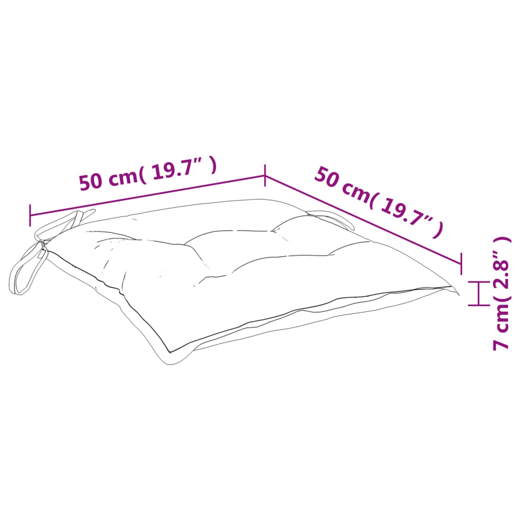 Stuhlkissen 6 Stk. Rosa 50x50x7 cm Oxford-Gewebe - Pazzar.ch