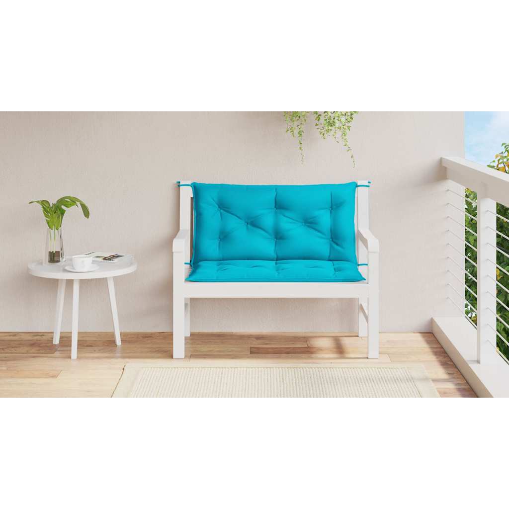Gartenbank-Auflagen 2 Stk. Türkis 100x50x7 cm Stoff - Pazzar.ch