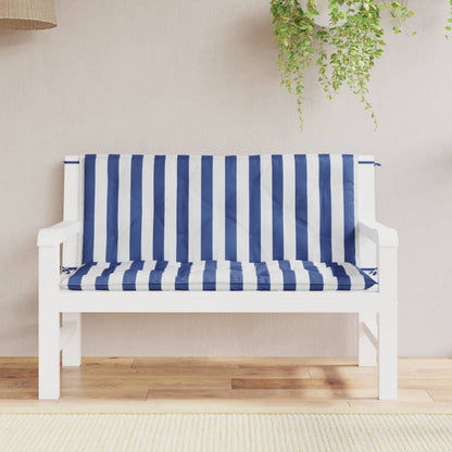 Gartenbank-Auflagen 2 Stk. Blau&Weiß Gestreift 120x50x7cm Stoff - Pazzar.ch