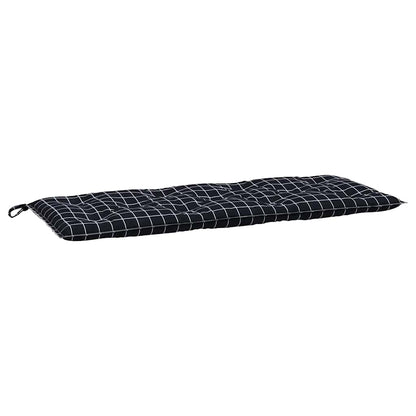 Gartenbank-Auflagen 2 Stk. Schwarz Karomuster 120x50x7 cm Stoff - Pazzar.ch