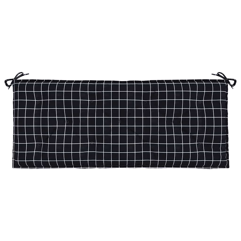 Gartenbank-Auflagen 2 Stk. Schwarz Karomuster 120x50x7 cm Stoff - Pazzar.ch