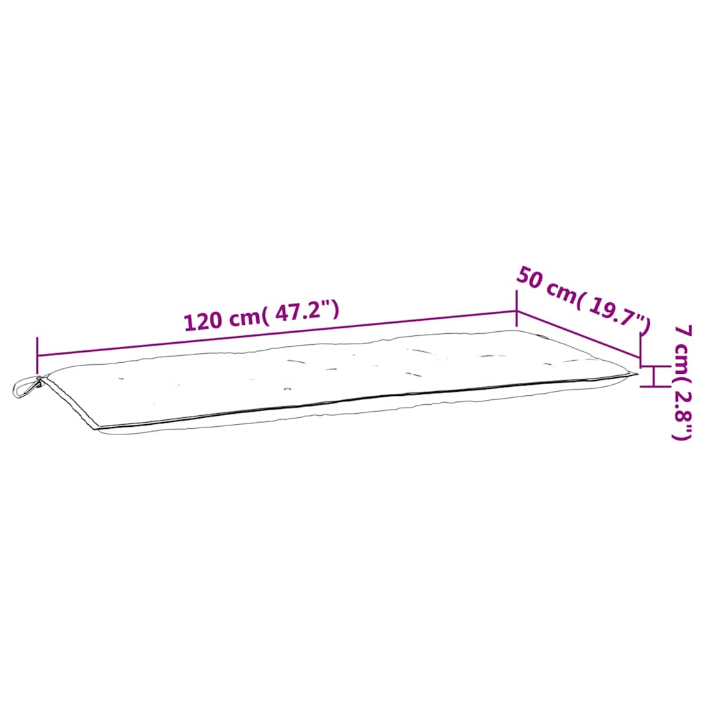 Gartenbank-Auflagen 2 Stk. Mehrfarbig 120x50x7 cm Stoff - Pazzar.ch