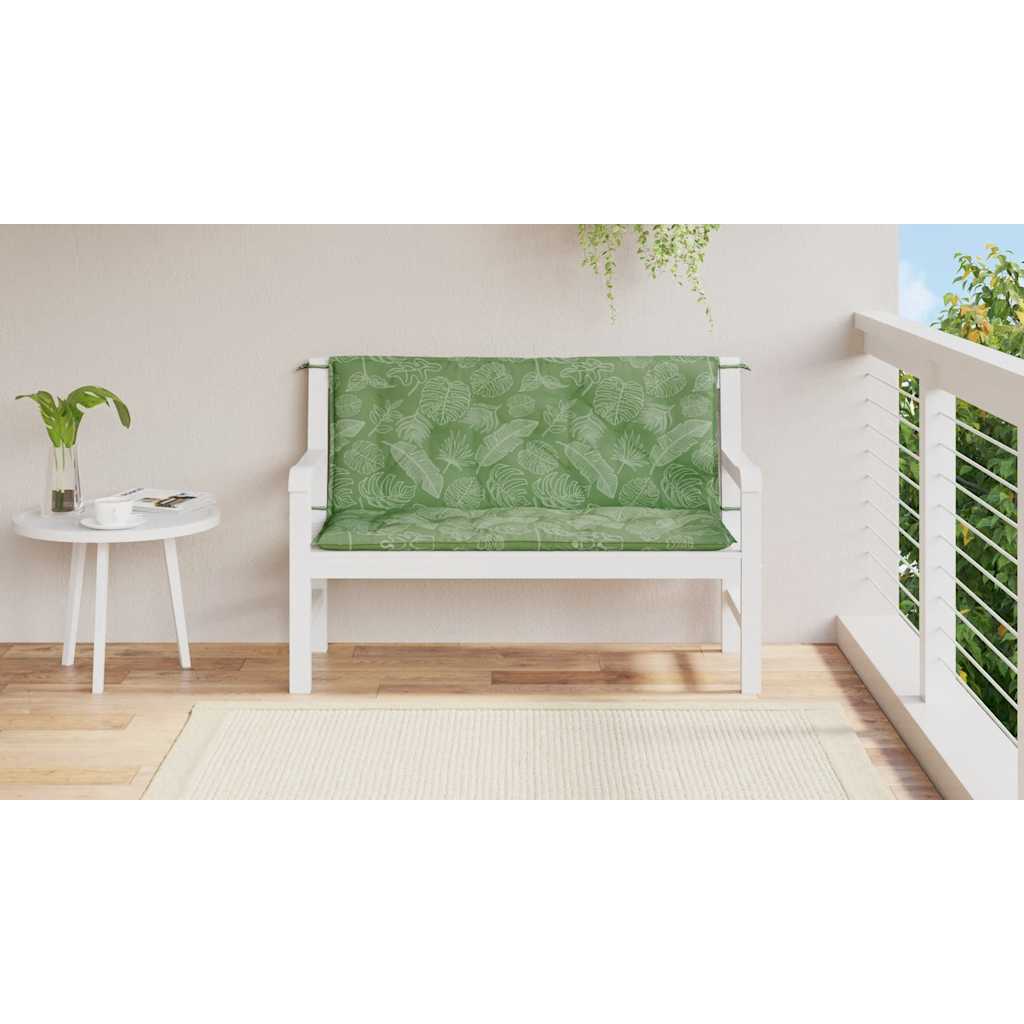 Gartenbank-Auflagen 2 Stk. Blattmuster 120x50x7 cm Stoff - Pazzar.ch