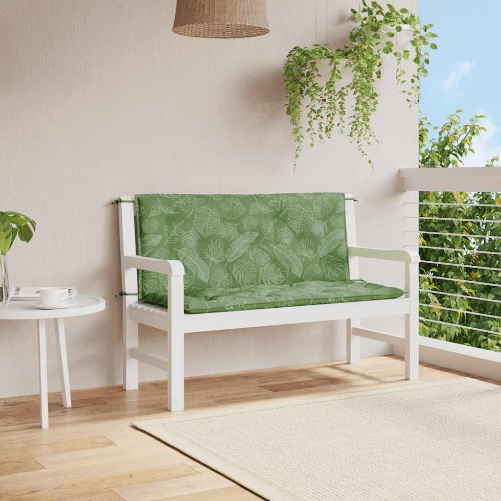 Gartenbank-Auflagen 2 Stk. Blattmuster 120x50x7 cm Stoff - Pazzar.ch