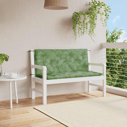 Gartenbank-Auflagen 2 Stk. Blattmuster 120x50x7 cm Stoff - Pazzar.ch