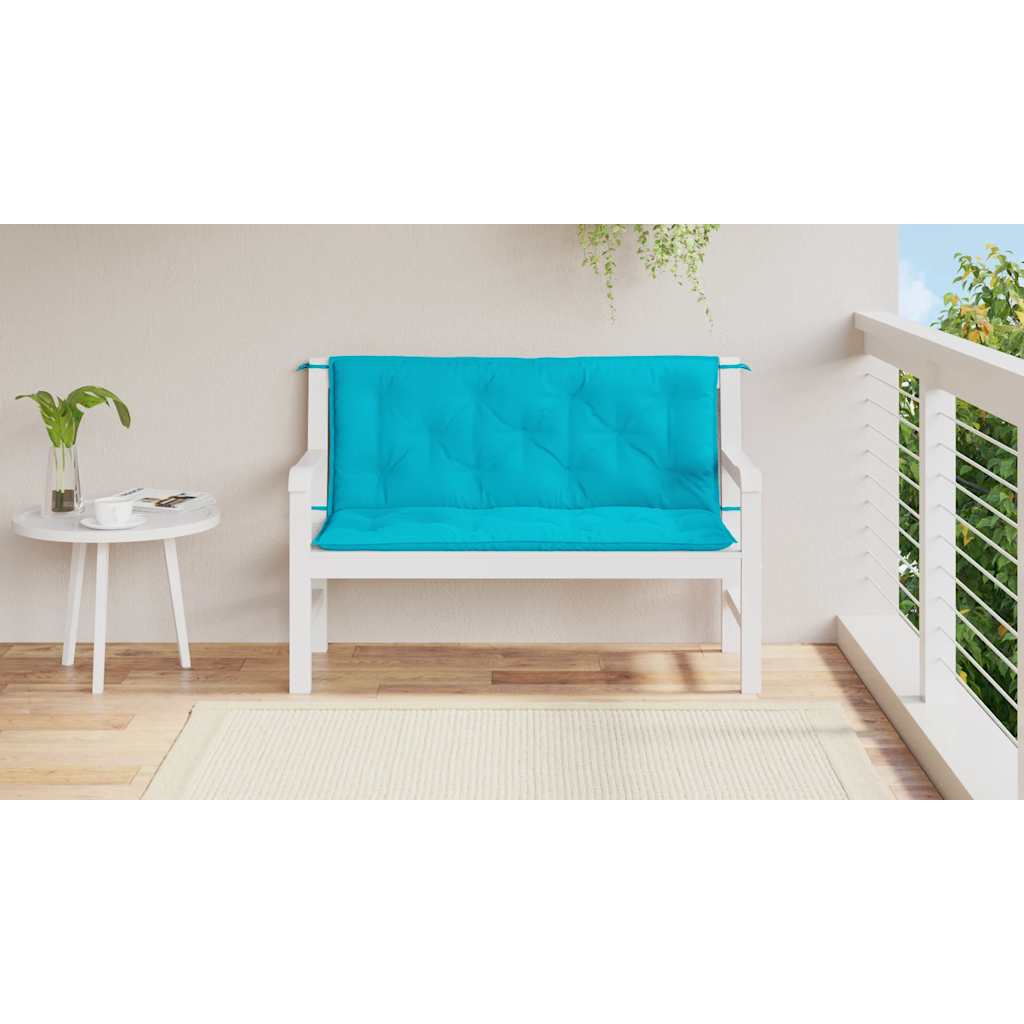 Gartenbank-Auflagen 2 Stk. Türkis 120x50x7 cm Stoff - Pazzar.ch
