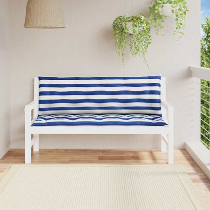Gartenbank-Auflagen 2 Stk. Blau&Weiß Gestreift 150x50x7cm Stoff - Pazzar.ch