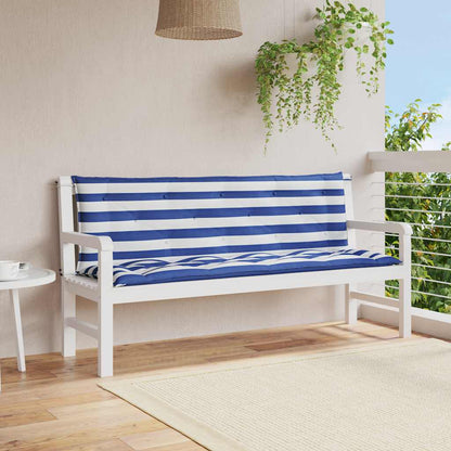 Gartenbank-Auflagen 2 Stk. Blau&Weiß Gestreift 150x50x7cm Stoff - Pazzar.ch