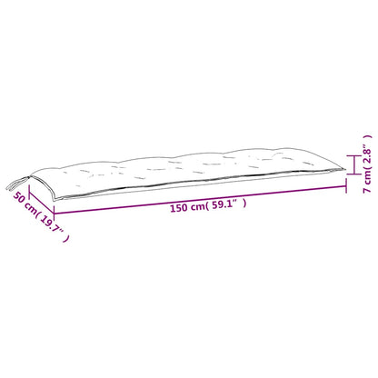 Gartenbank-Auflagen 2 Stk. Blattmuster 150x50x7 cm Stoff - Pazzar.ch