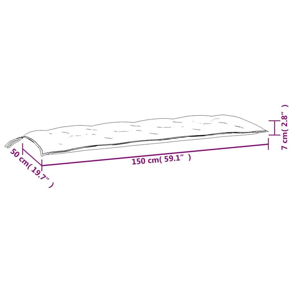 Gartenbank-Auflagen 2 Stk. Rosa 150x50x7 cm Stoff - Pazzar.ch
