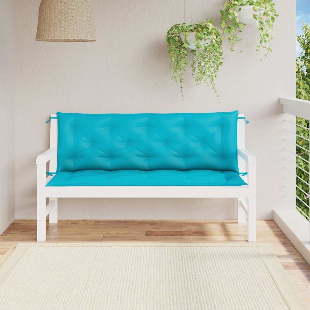 Gartenbank-Auflagen 2 Stk. Türkis 150x50x7 cm Stoff - Pazzar.ch