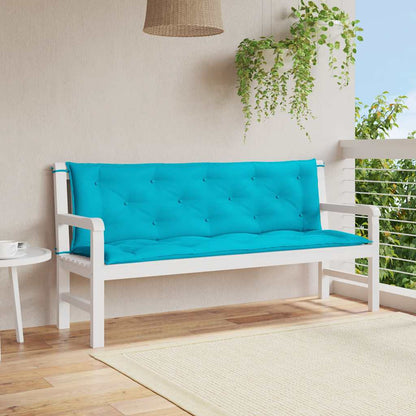 Gartenbank-Auflagen 2 Stk. Türkis 150x50x7 cm Stoff - Pazzar.ch