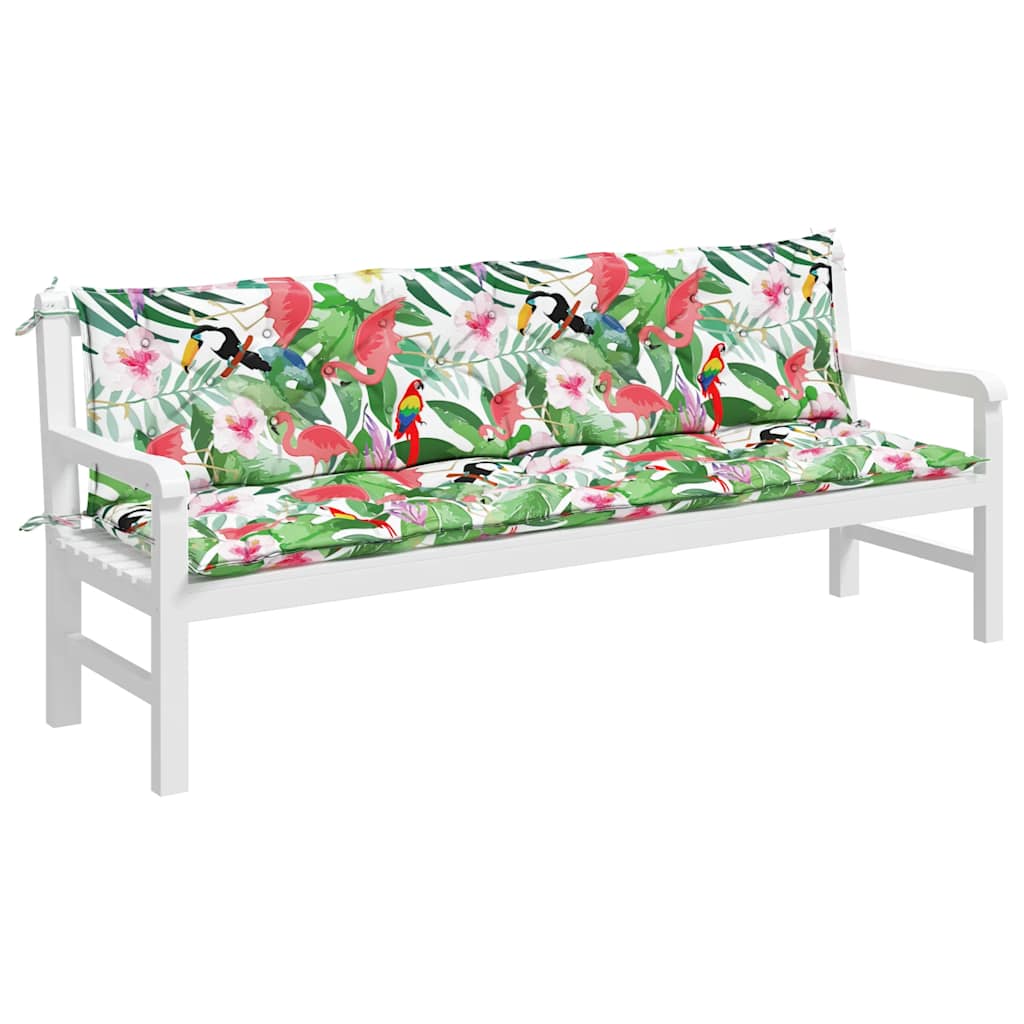 Gartenbank-Auflagen 2 Stk. Mehrfarbig 200x50x7 cm Stoff - Pazzar.ch