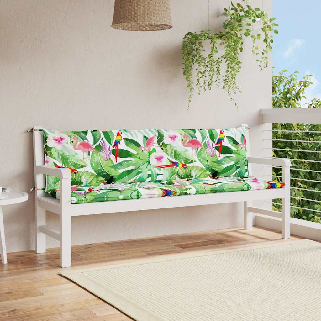 Gartenbank-Auflagen 2 Stk. Mehrfarbig 200x50x7 cm Stoff - Pazzar.ch