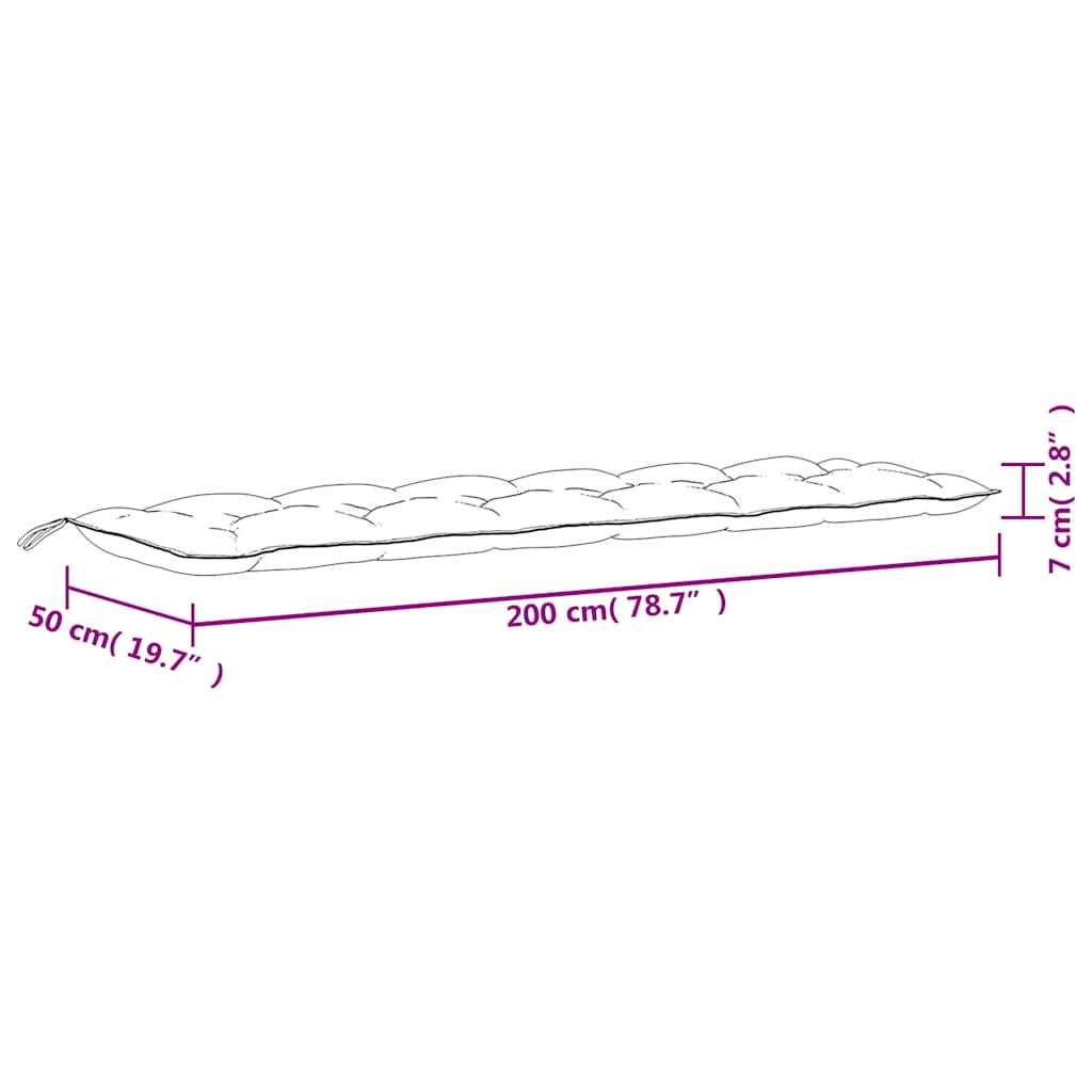Gartenbank-Auflagen 2 Stk. Rosa 200x50x7 cm Stoff - Pazzar.ch