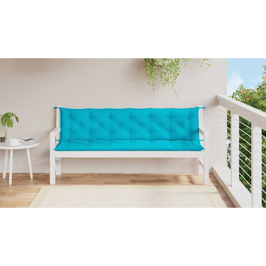 Gartenbank-Auflagen 2 Stk. Türkis 200x50x7 cm Stoff - Pazzar.ch