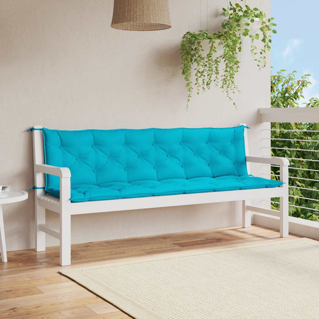 Gartenbank-Auflagen 2 Stk. Türkis 200x50x7 cm Stoff - Pazzar.ch
